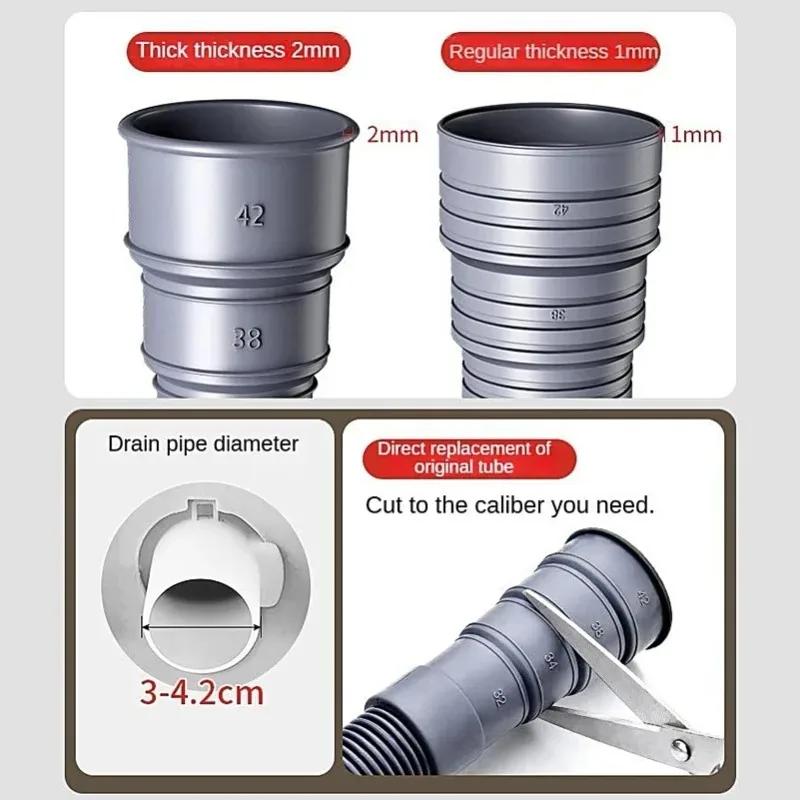 Leakproof Foldable RV Sewer Pipe Kit 3 4 5m Caravan Hose with Adjustable Adapter Clamp Odor Resistant Waste Water Disposal