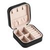 Zippered Leather-Material Jewelry Storage Case with Lid Hooks, Interior Pocket, Ring Rolls, and Removable Dividers