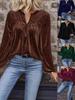 Women's Spring Autumn Casual V-Neck Long Sleeve Top
