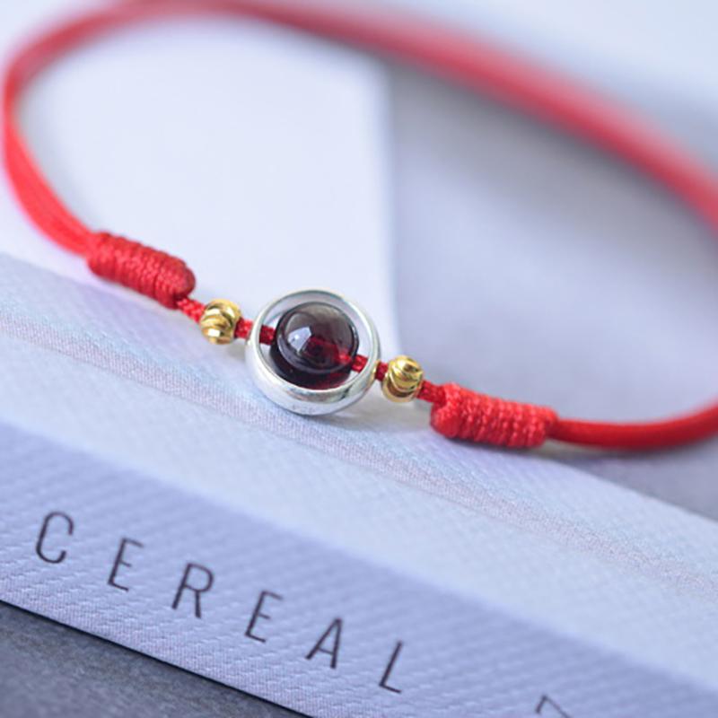 

Плетеный веревочный браслет для женщин и мужчин, ручная работа, плетеный красный веревочный браслет для девочек, подарок на день рождения, дружба, счастливый подарок, гранатовые бусины