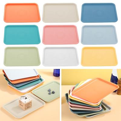 Palette Rectangulaire Nordique Plastique Multi-couleurs Plateau Alimentaire Pain Ustensiles de Cuisine