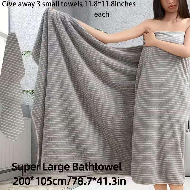 Prosop de baie extra mare 105x200 din fleece de corali cu uscare rapidă - Gros, moale, absorbant, nu lasă scame, prosop de plajă