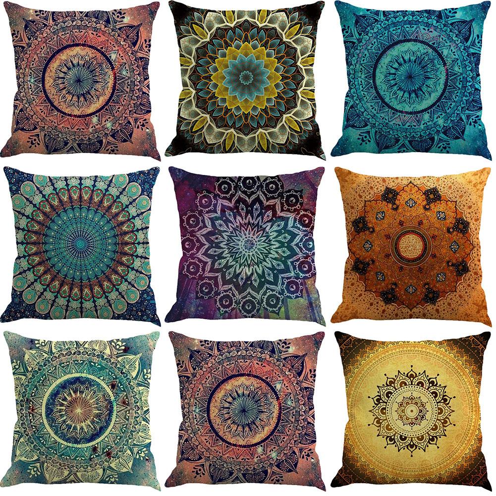 Buy Classic Bohemian Geometric Square Pillowcase Living Room Throw