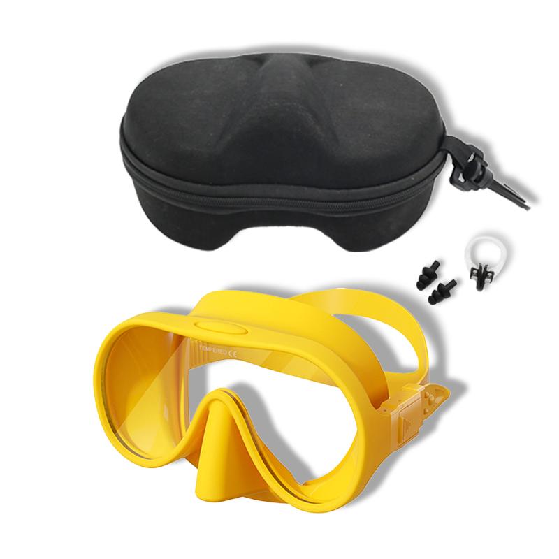 NEW Tempered Glass Freediving Mask Snorkeling Set Foldable Snorkel Diving Mask All-Inclusive Silicone