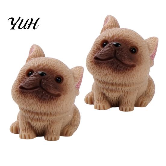 Micro Landscape Accessories 2Pcs Mini Dog Figurines, Cute Resin Puppy Miniature Animal Figures, Small Cat Ornaments for Landscape, DIY Crafts, Desktop