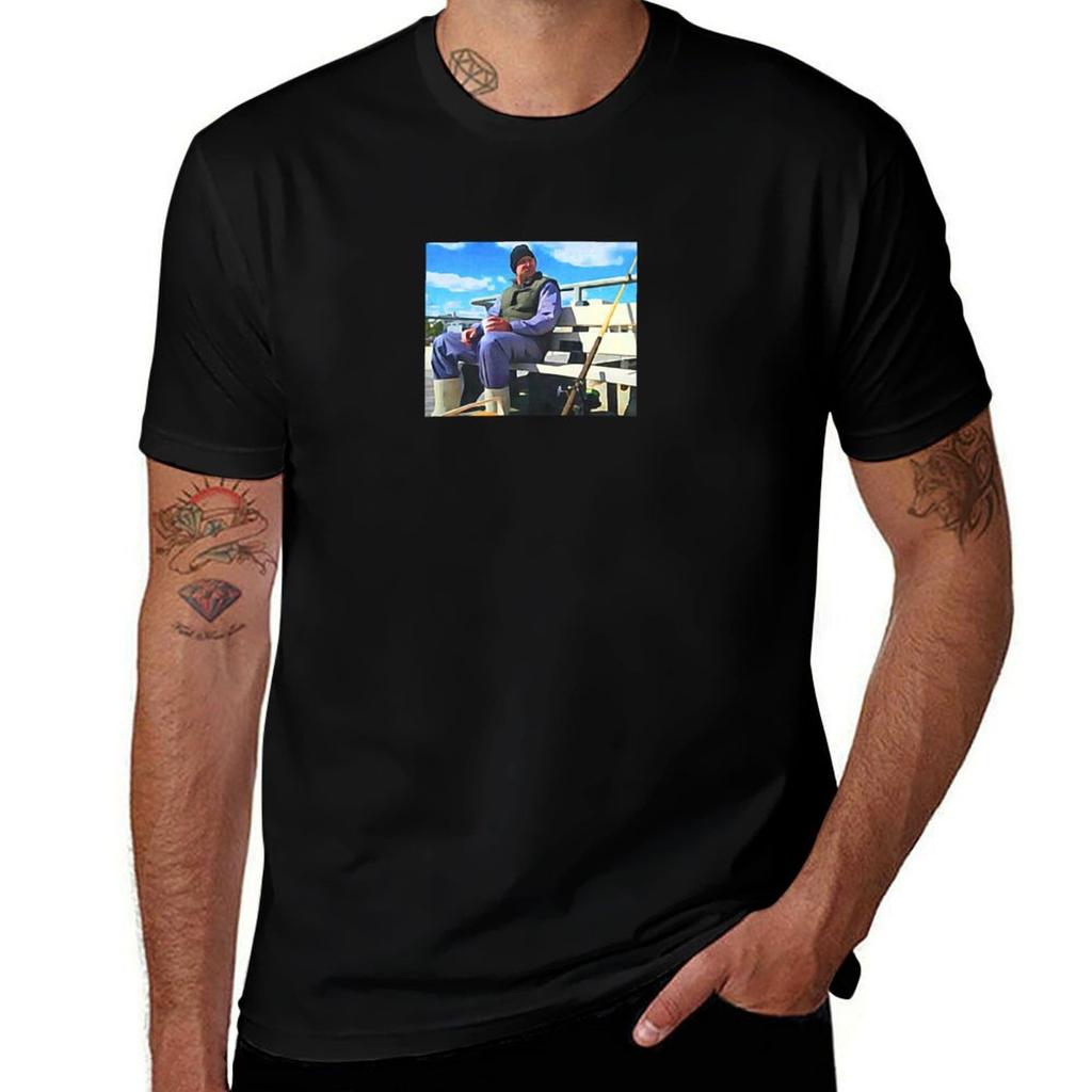 Artsy Bob the Garbage Unisex on a Bench TShirt Basic Solid Color Casual Tee Shirt