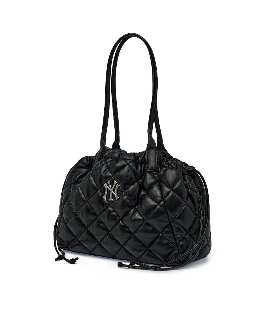 Mlb Basic Quilted Pu Tote Bag Ny (Black)