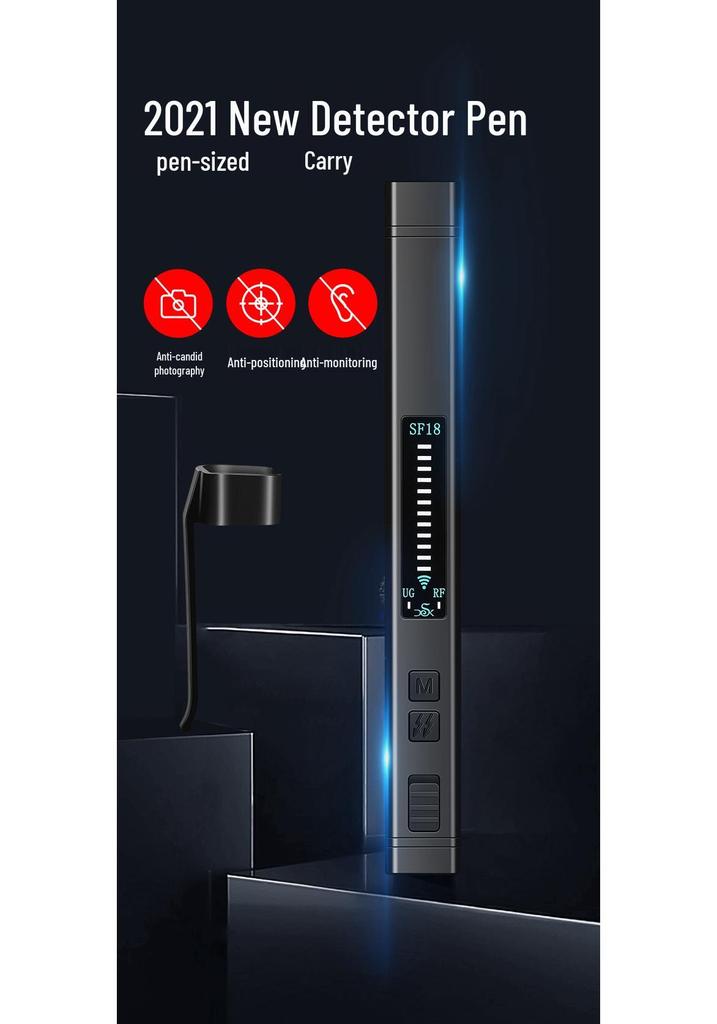 SF18 GPS-Signaldetektor & Infrarot Anti-Spionage Kamera Stift für Hotelüberwachung