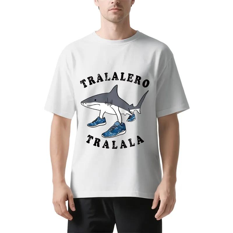 

Tralalero Tralala Funny Printed Cotton T-shirt Summer Men s and Women s New Clothing Fashion High Quality T-shirt Street Wear... S разноцветный
