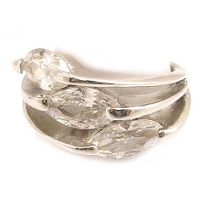 White 'Trilogy' Silver Ring