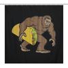 Funny Bigfoot Sasquatch Shower Curtain, Full Moon Starry Sky Bathroom Curtains Set Waterproof Polyester Bathtub Bathroom Decor