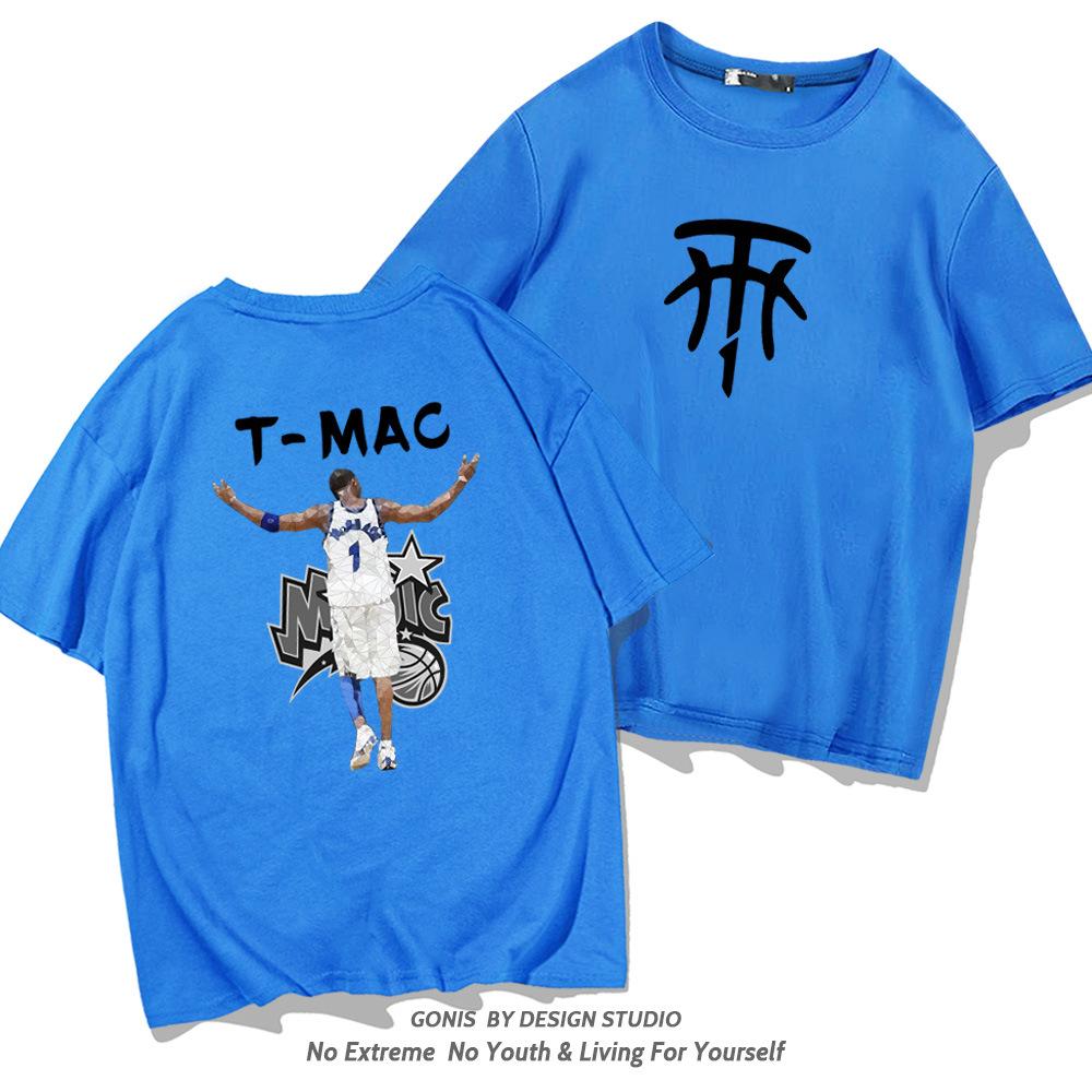 Magic Team No.1 T-shirt for Men, Summer McGrady Jersey, Trendy Loose Short-sleeve Basketball Top