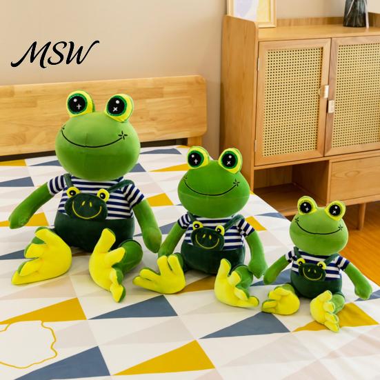 Frog Plush Toy Prince Princess Toy, Cute Stuffed Animal with Striped Shirt/Skirt, Soft Pillow for Bedroom, Birthday Gift Kids Lovers