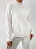 Women's Solid Color Loose Knit Sweater: Autumn/Winter Half-High Neck Long Sleeve Pullover