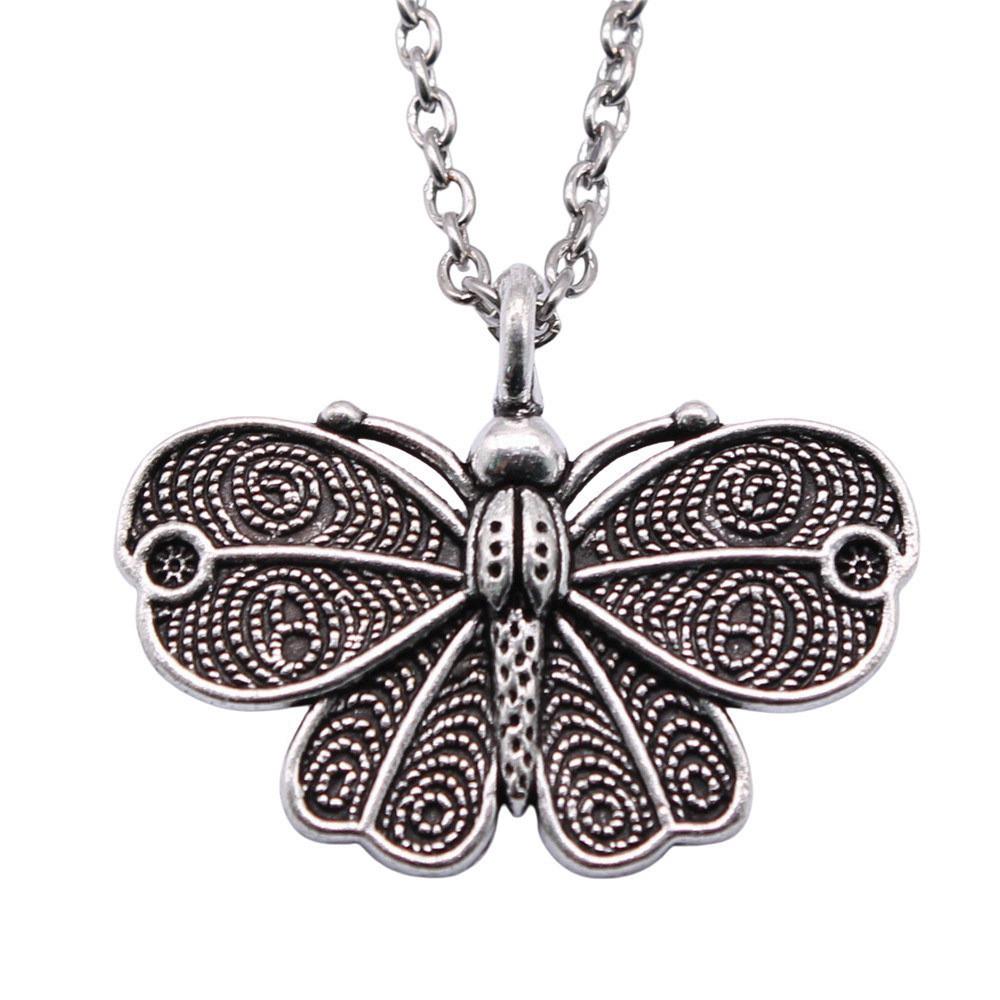 Openwork Dragonfly Pendant Necklace Insect Nature Boho Jewelry 45cm or 70cm long chain