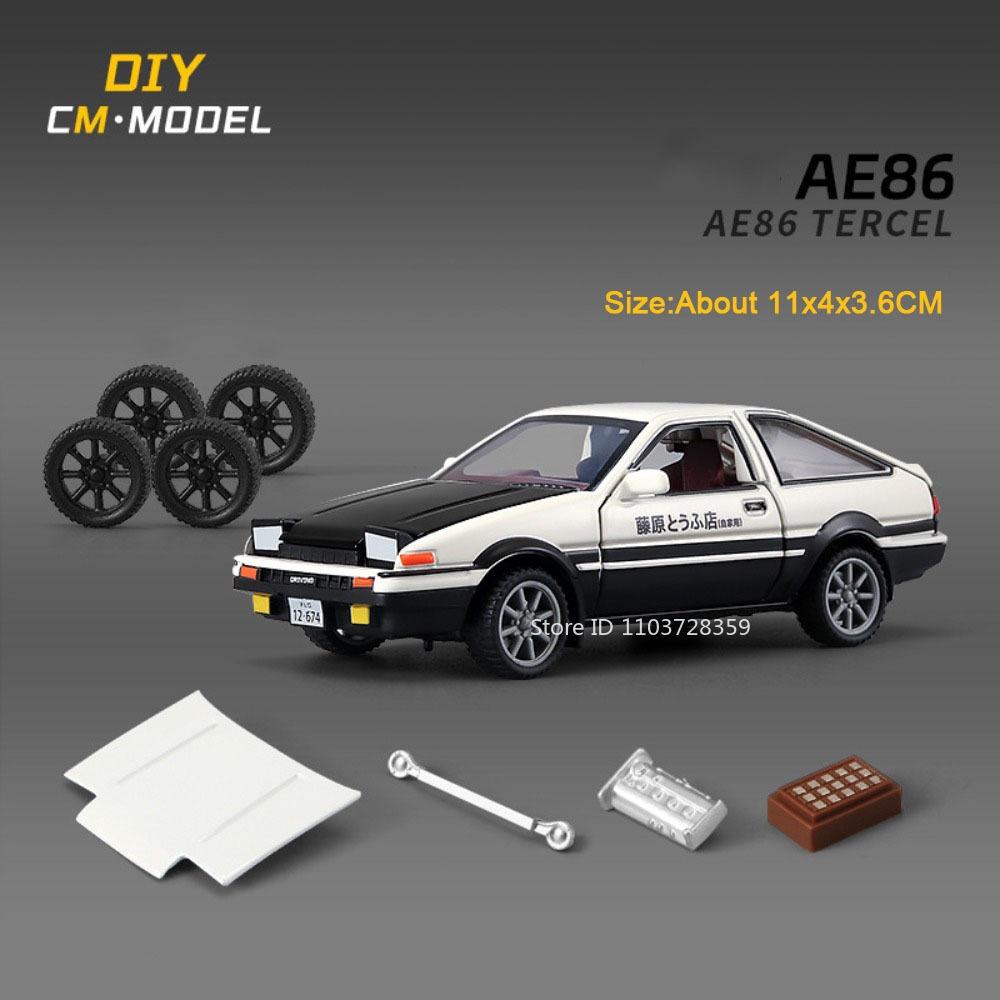 

1:43 PAGANI ZONDA R AE86 Toy Model Cars Metal Diecast Doors Opened Rubber Tires Detachable Assembly Decoration for Boys Gifts