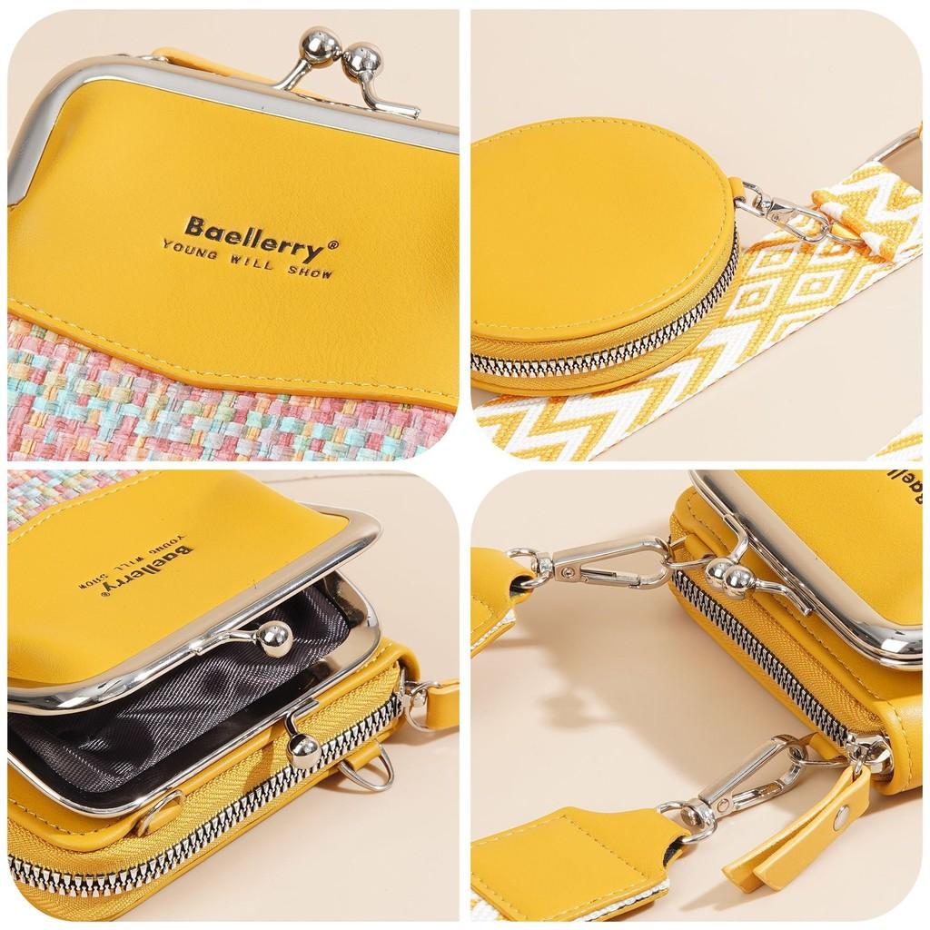 Baellerry Phone Crossbody Bag With Contrasting Colors And Pu Material For Daily Use