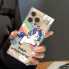 Clear Square Back Tube Case Protection For iPhone 15 Plus 14 Pro Max 11 12 16 ProMax 13 Anti-Oxygen,Colorful Unicorn Pattern Casing