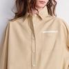 Chuyu Women's Color-Block Faux Two-Piece Cotton Shirt