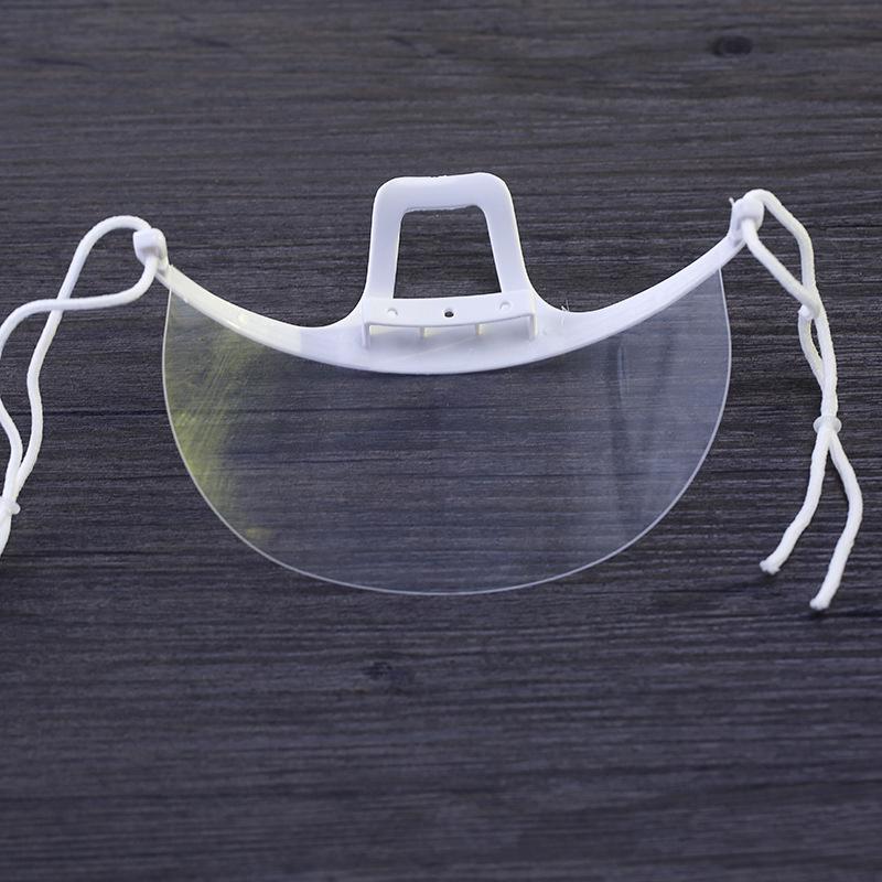 10Pcs Transparent Anti‑Fog Face Shield Mask Plastic Protective Mouth Guard For Kitchen Restaurant Catering Food Service Cooking