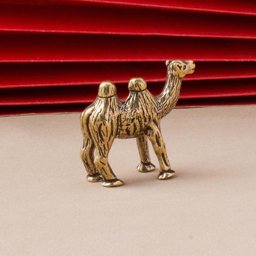 Camel Figurine Ornament Brass Statue Small Desktop for