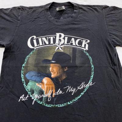 Vtg 90s CLINT BLACK PUT YOURSELF IN MY SHOES CONCERT T-Shirt LARGE Country Tour