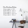 Neu Unsere Küche Regeln Kochen Worte Zitat Wand Aufkleber Kunst Aufkleber Home Decor