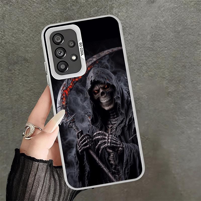 Death Grim Reaper Skull Scythe Soft Phone Case for Samsung A17 A16 A15 A14 A13 A57 A56 A55 A54 A53 A37 A36 A35 A34 A33 A26 A25 A