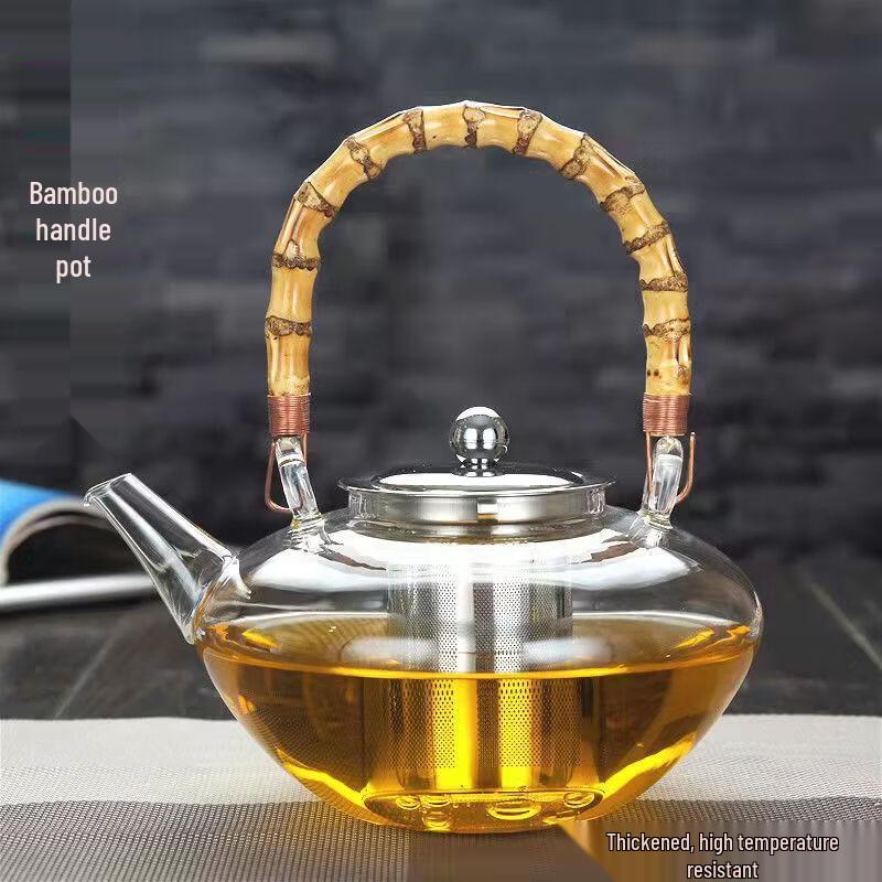 

Bamboo Handle Glass Teapot