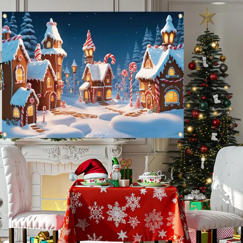 1pc2Dflat, Christmas candy town, suitable for holiday wall decoration, no power supply required - wzy