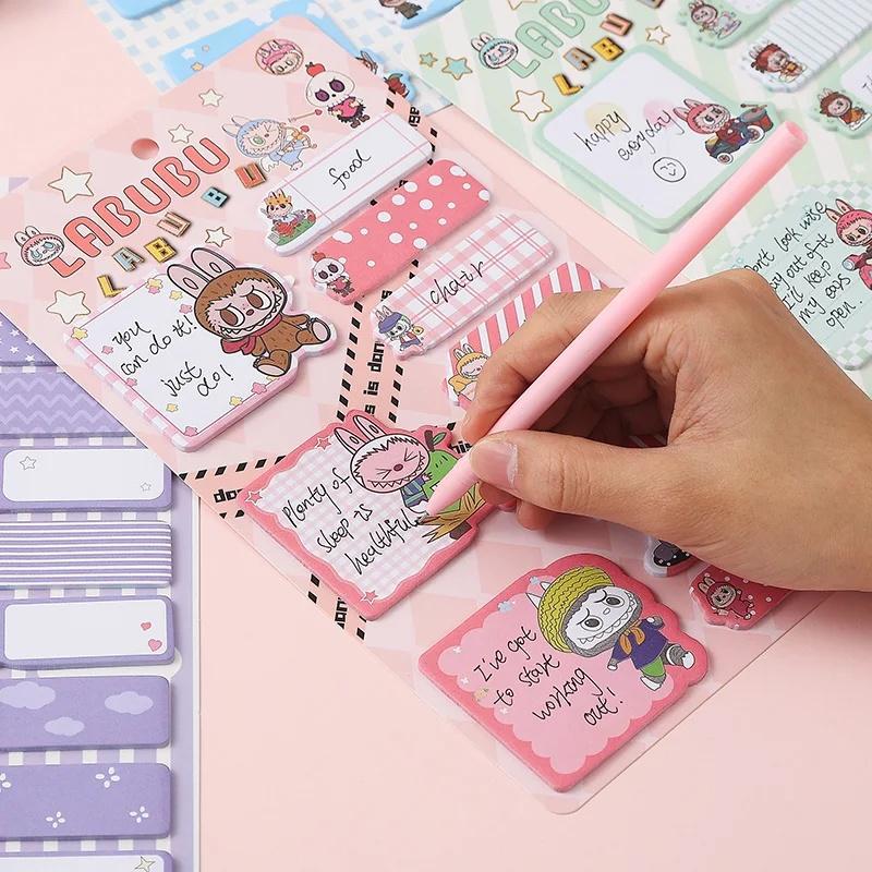 220 Sheets Labubu Sticky Notes Set Kawaii Self-Adhesive Memo Strips Stationery
