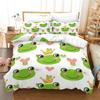 Lovely Green Frog Duvet Cover Set Baby Alpaca Bed Linen Horse Soft Bedding Set With Pillowcase For Girls Boys Gift Bedroom Decor