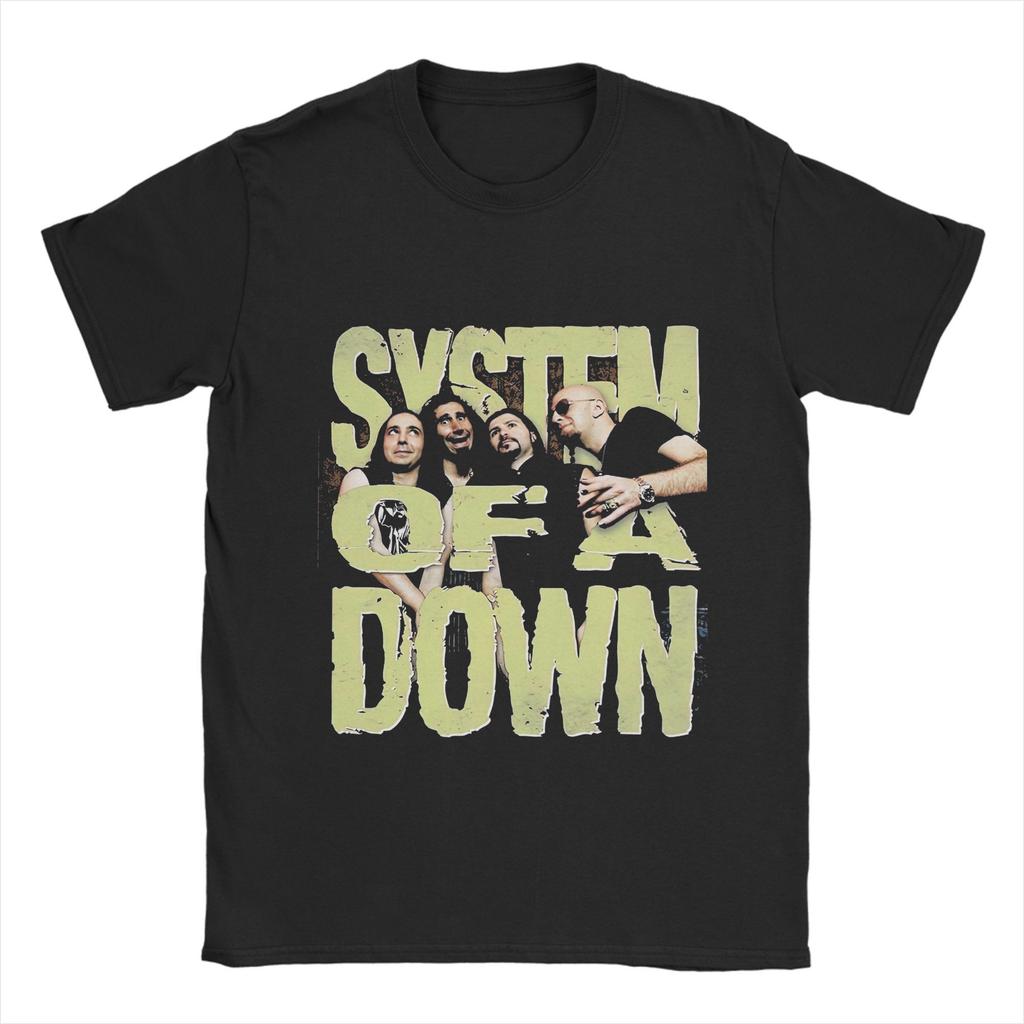 System Of A Down T Shirt Summer 100% Cotton T-Shirts For Men Hippie Casual Tee Shirt Short-Sleeve Y2K Casual Clothes