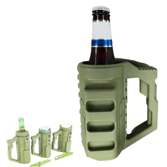 Yousheng Assault-Style Tactical Insulation Sleeve Portable Lightweight Party Beverage Holder with Bottle Opener Beer Bottle 12oz Slim Cans Holder