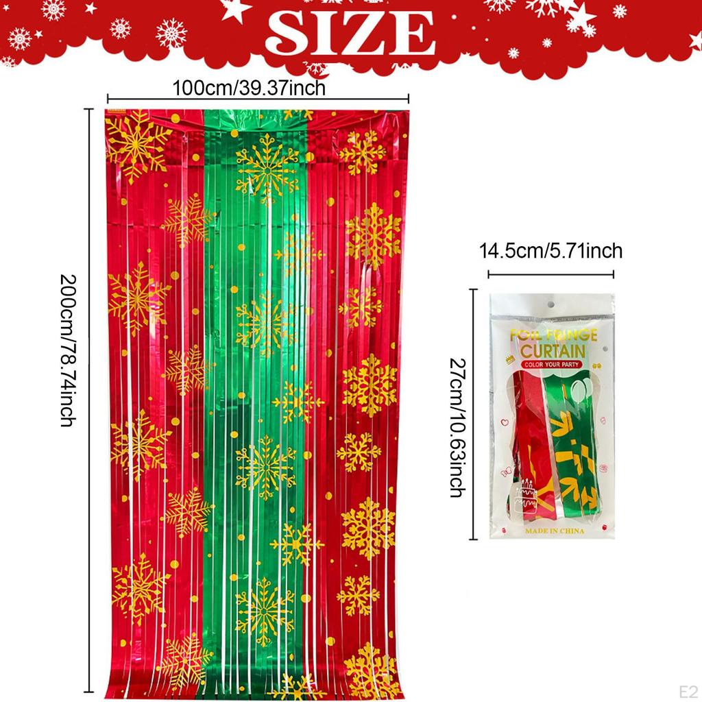Christmas Snowflake Pattern Fringe Curtain Party Decoration for Door Supplies Versatile Accessories