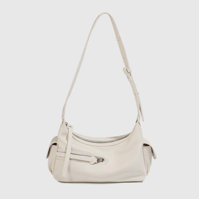 

Новая одноплечевая ретро текстурная портативная маленькая сумка нишевого дизайна крутая дерзкая Spice Girl локомотивная сумка-подмышка женская сумка белый