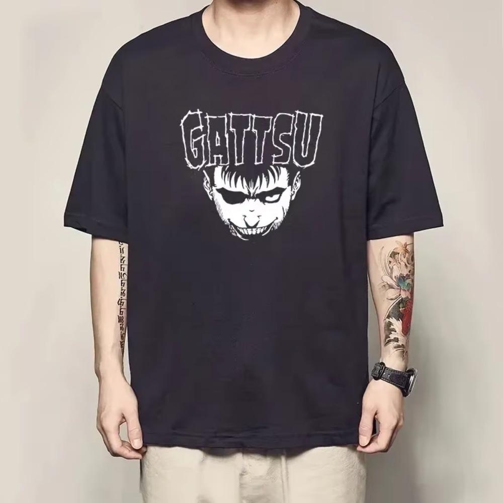 Berserk T Shirts Guts Funny T Shirt Men Cool Manga Graphic T Shirt Japanese Anime Women 100%Cotton Harajuku Hip Hop Tee Y2k Tops