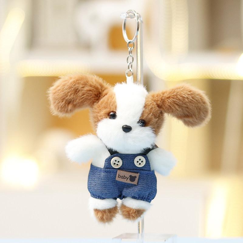 Plush Teddy Dog Keychain With Polyester Fiber Filling For Girls Gift Decor