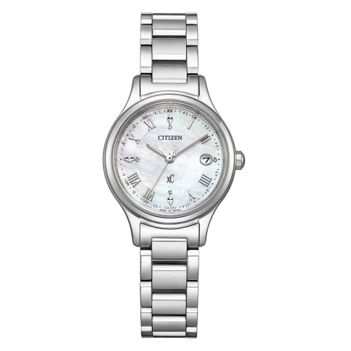 Citizen XC Women's Eco-Drive Watch, Water-Resistant, Silver Mother-of-Pearl Finish, ES9490-52D, Light-Powered, Radio-Controlled, Waterproof