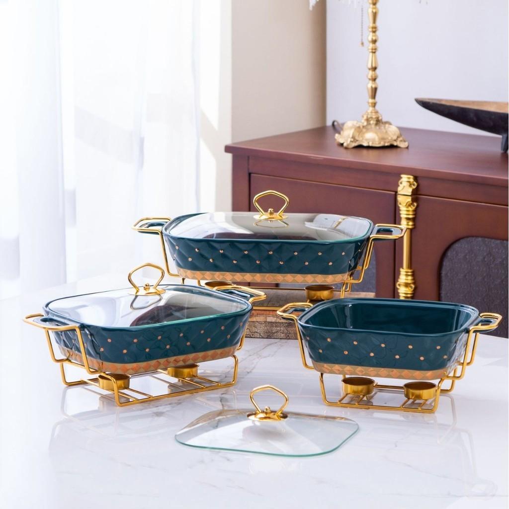 Light Luxury Style Golden Point Ceramic Soup Pot Household Large Capacity Golden Baking Pan Dry Soup Pot Creative Pot