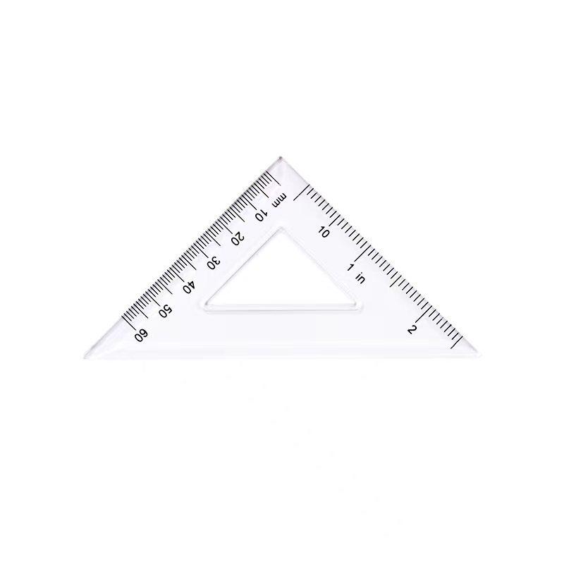 Plastic Transparent Triangle Ruler & Set Square - Student Drawing Tool Set