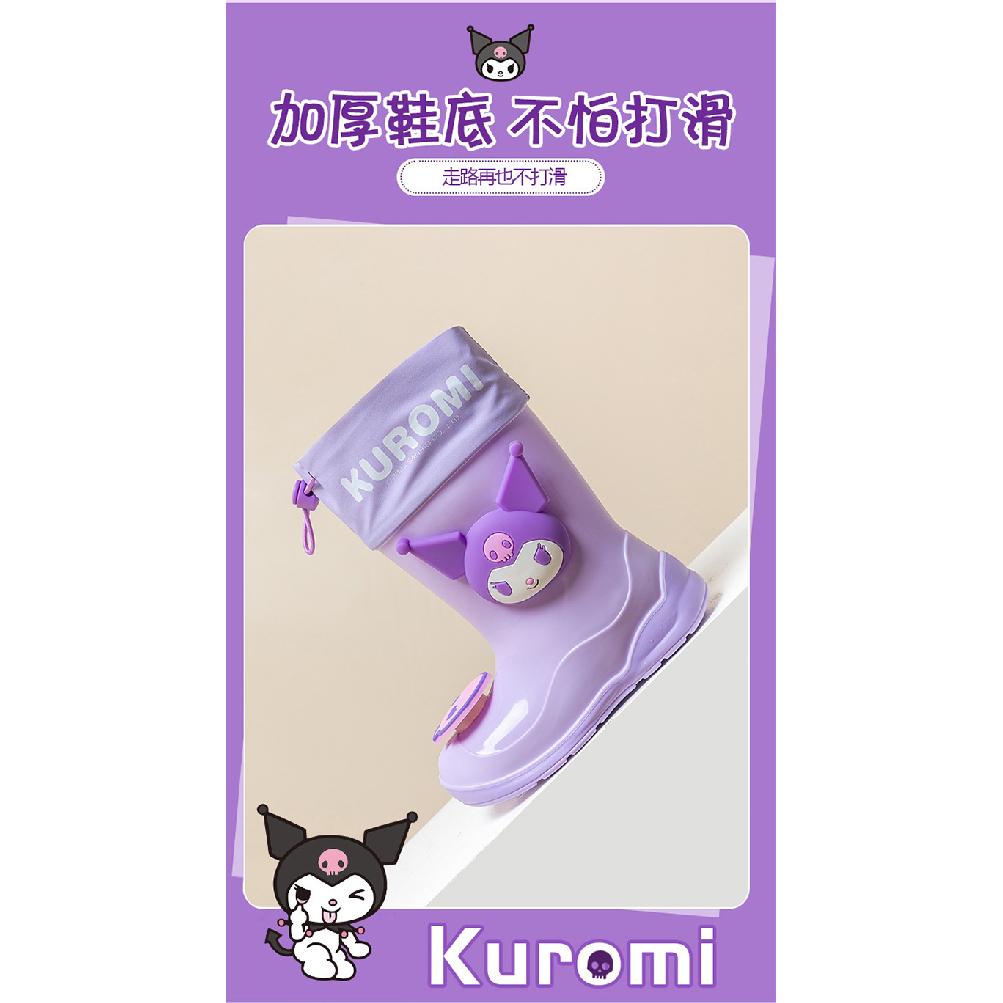 Children's Rain Boots Girls' Water Boots Non-Slip Waterproof Rain Boots Girls' Kuromi Kindergarten Kids' Water Shoes