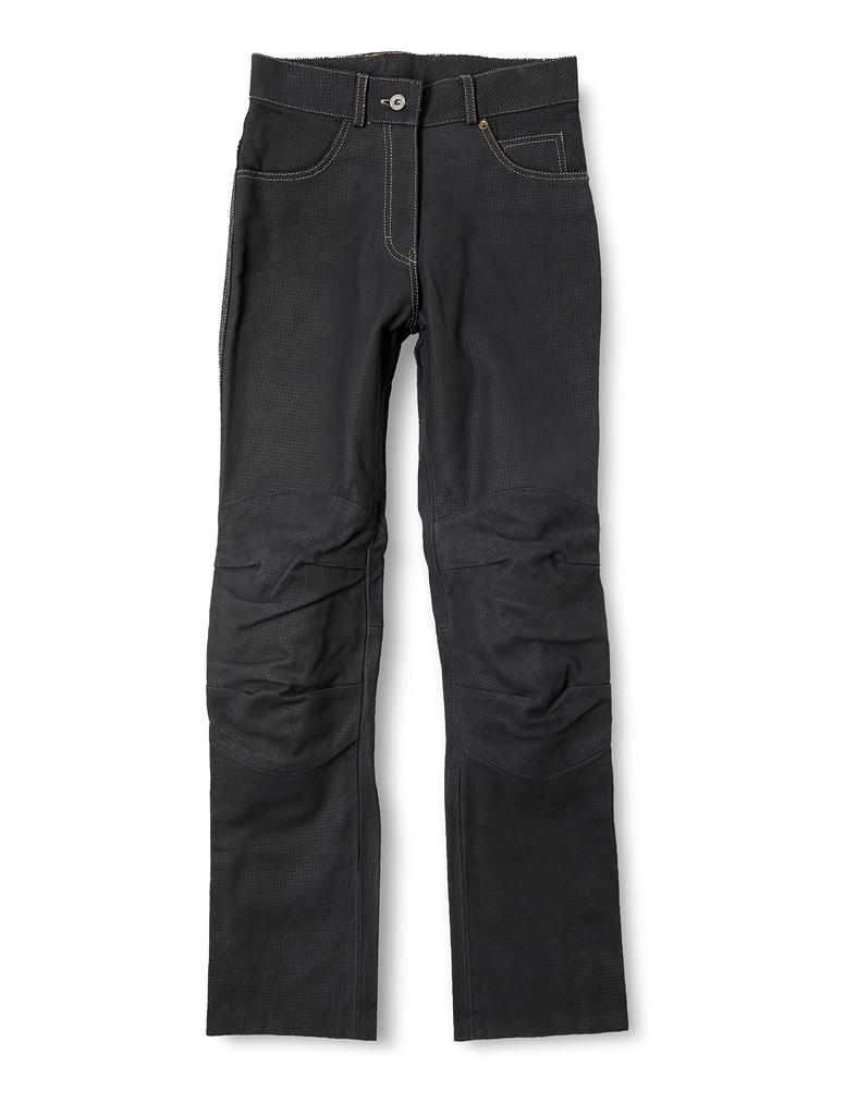 KOMINE Premium Vented Leather Jeans for Motorcycles Black WM 966 Genuine Leather CE Standard for and Autumn PK-632 Spring, Summer,