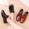 Spring and autumn single shoes soft sole non-slip breathable comfortable work shoes leather shoes middle-aged women's shoes professional lace-up