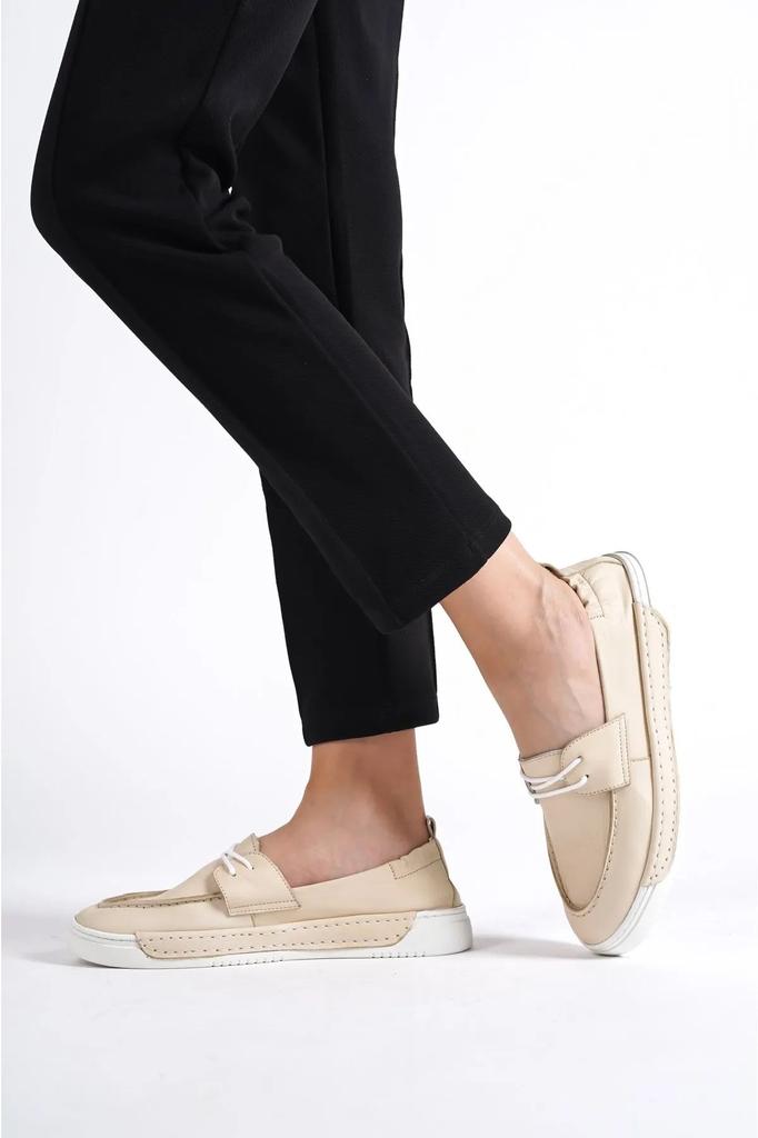 Dámské pohodlné boty pro volný čas z pravé kůže