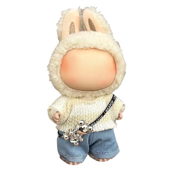 17cm Doll Clothes Set Hat Overalls Doll Outfit Playtime Doll Attire Easy Dressing Fashion Accessories