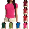 Sexy Slim Fit Crop Top Tee Women Short Sleeve Tight Cute Solid T Shirt
