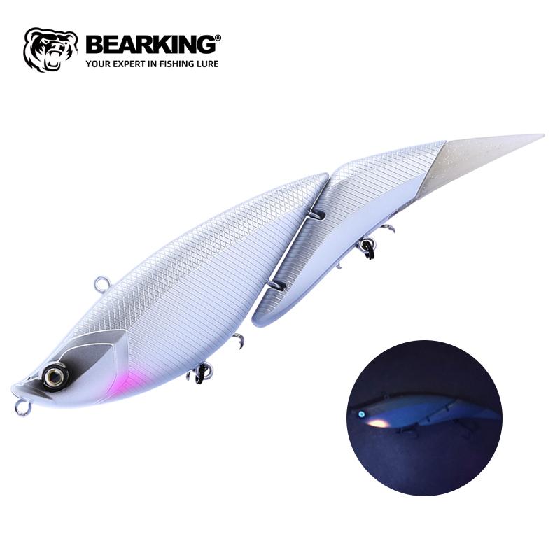 BEARKING Top Fishing Lure 190mm 56g 2oz Jointed minnow Wobblers ABS Body with Soft Tail SwimBaits soft lure for pike and bass