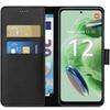 Hülle für Xiaomi Redmi Note 12 5G - Geldbörse Schwarz Klappdeckel Magnetverschluss Kartenfächer Phonillico®