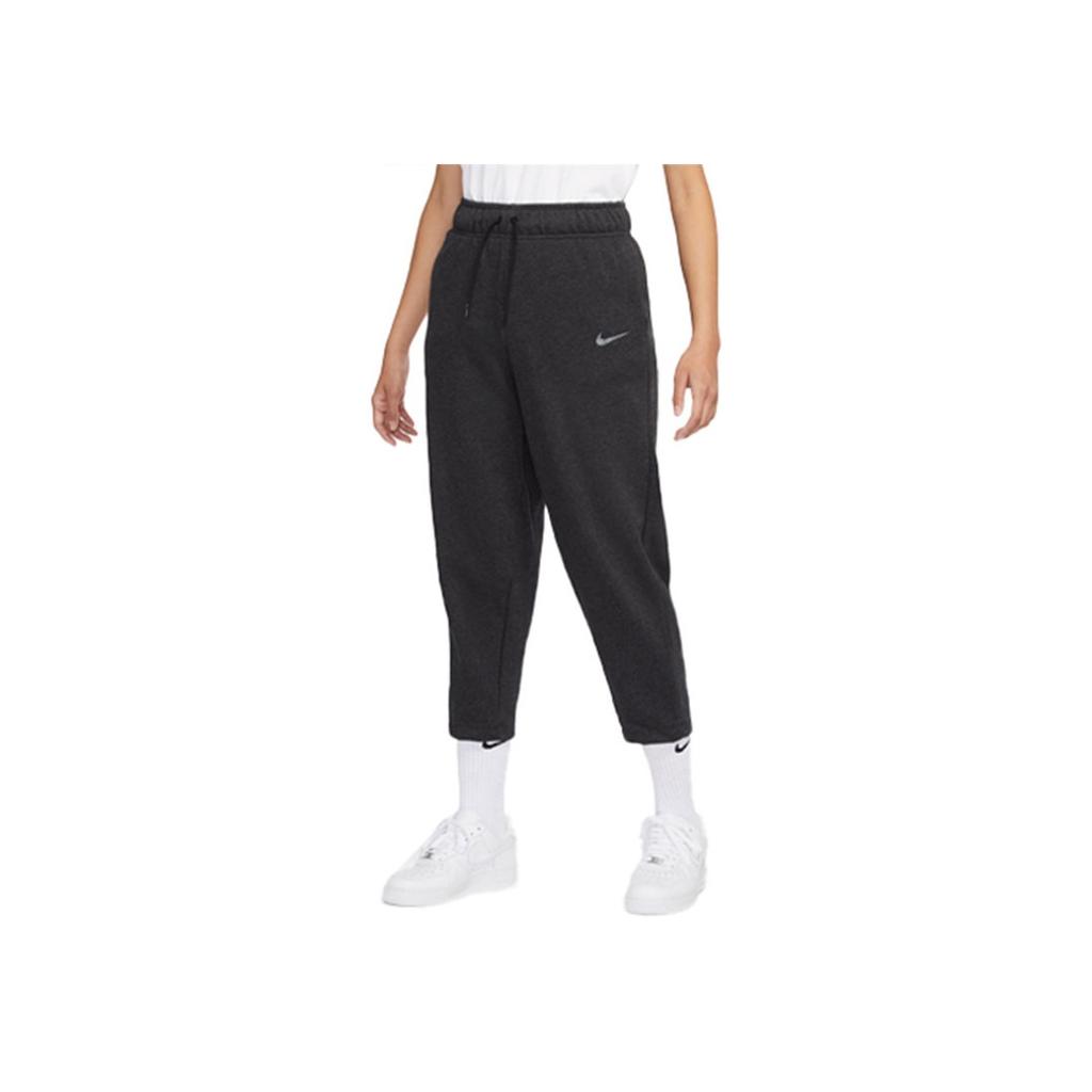Nike Sw Collection Essentials Logo Print Solid Color Three-Quarter Knit Sports Pants Women Bottoms Black DJ6942-010